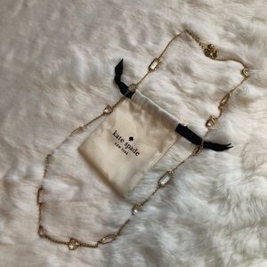 kate spade long layering gold gem necklace